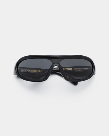 Sorte sports A.Kjærbede solbriller med mørk glas - liggende