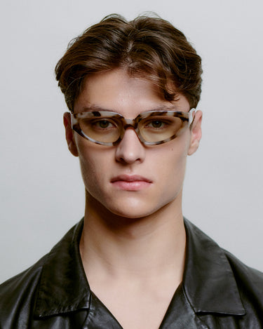 Cat-eye solbriller i brun stel på herremodel