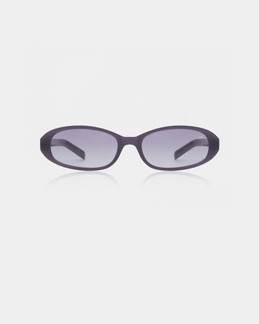 Ovale lilla A.Kjærbede solbriller med lilla linse - foran
