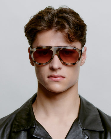 Store brune aviator A.Kjærbede solbriller med brun linse - herremodel