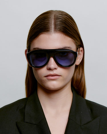 Store aviator A.Kjærbede solbriller med blå glas - kvindemodel